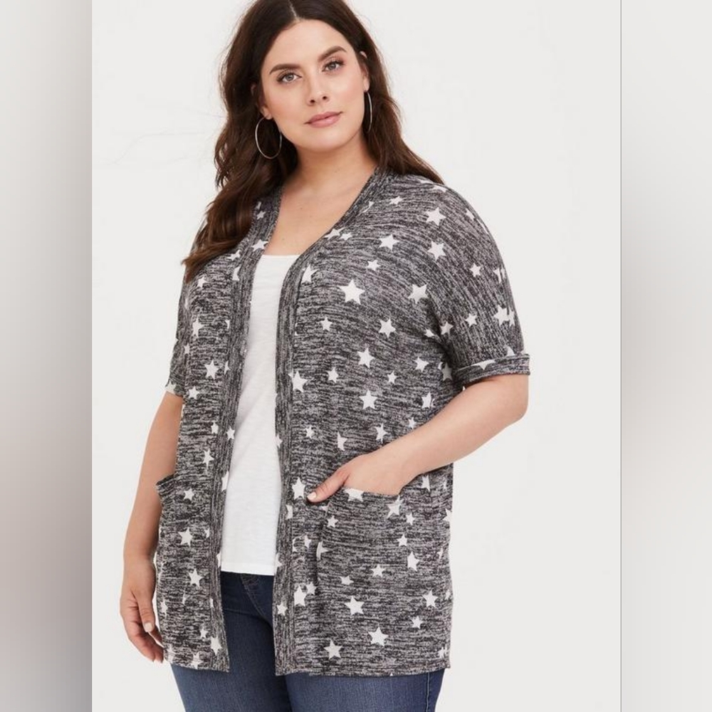 NWT Grey Star Marled Knit Cardigan, sz 3